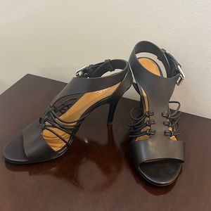 Black Leather Polo by Ralph Lauren Sandal Euro 40